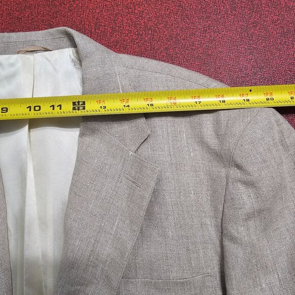 VTG J.Crew Oarsman Linen Blazer 42L Beige Neutral Classic Resort Summer Coastal - Picture 13 of 13